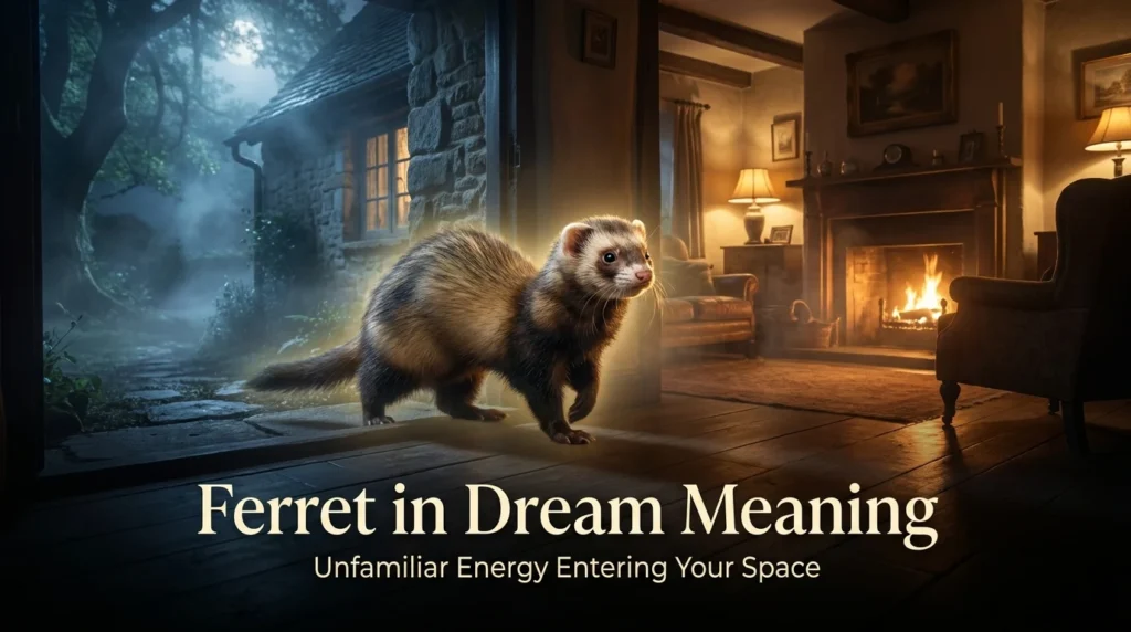 A ferret entering your home can symbolize something unfamiliar entering your personal or emotional space.