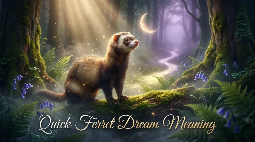 A friendly ferret may represent positive curiosity and flexibility, while an aggressive or chasing ferret can point toward anxiety, distrust, avoidance, or an unresolved issue.