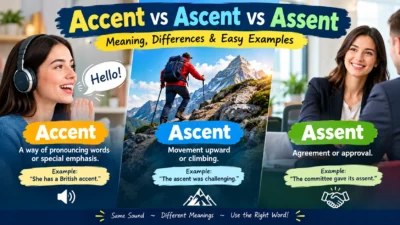 Accent vs Ascent vs Assent
