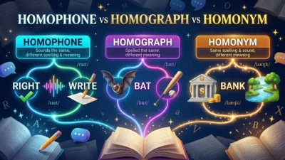 Homophone vs Homograph vs Homonym